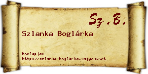 Szlanka Boglárka névjegykártya