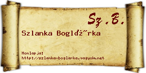 Szlanka Boglárka névjegykártya